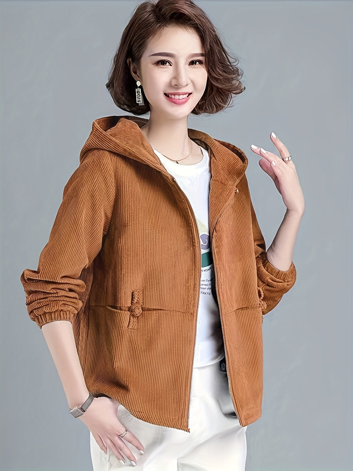 Women's Lightweight Hooded Zip-Up Jacket