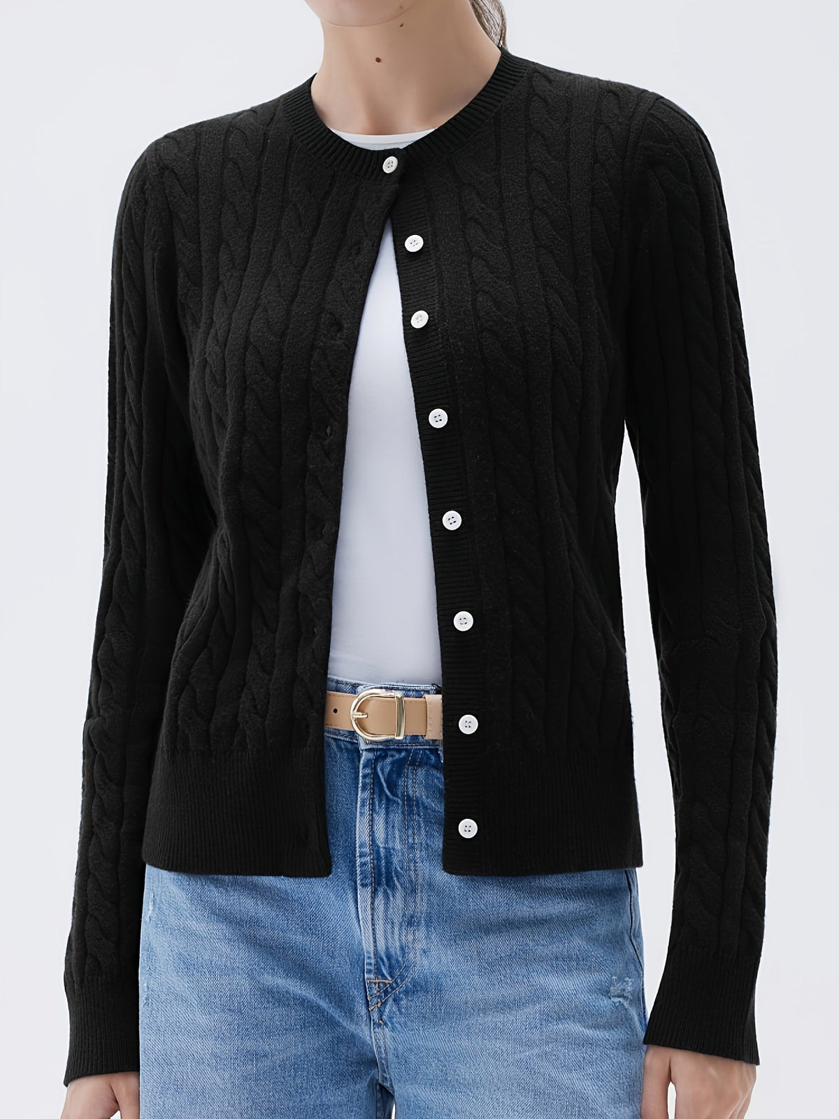 Women's Casual Button-Up Knit Cardigan