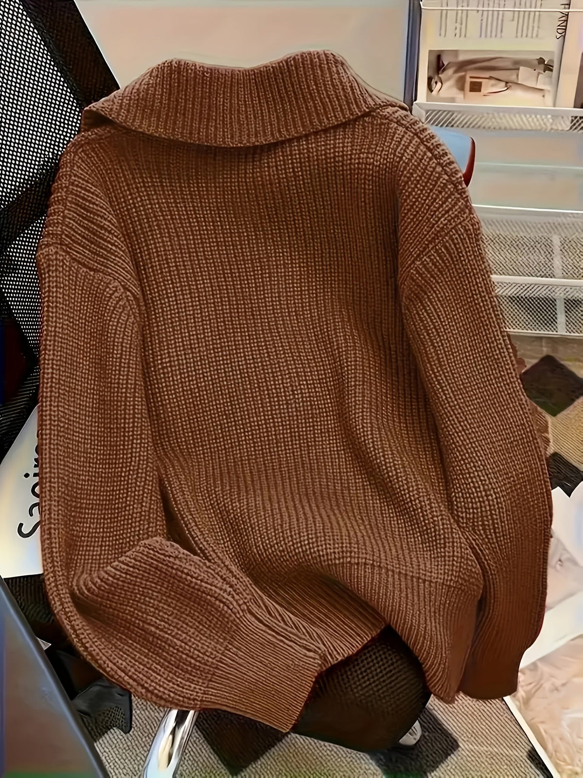 Women's Autumn Reverse Collar Long Sleeve Casual Cardigan Top