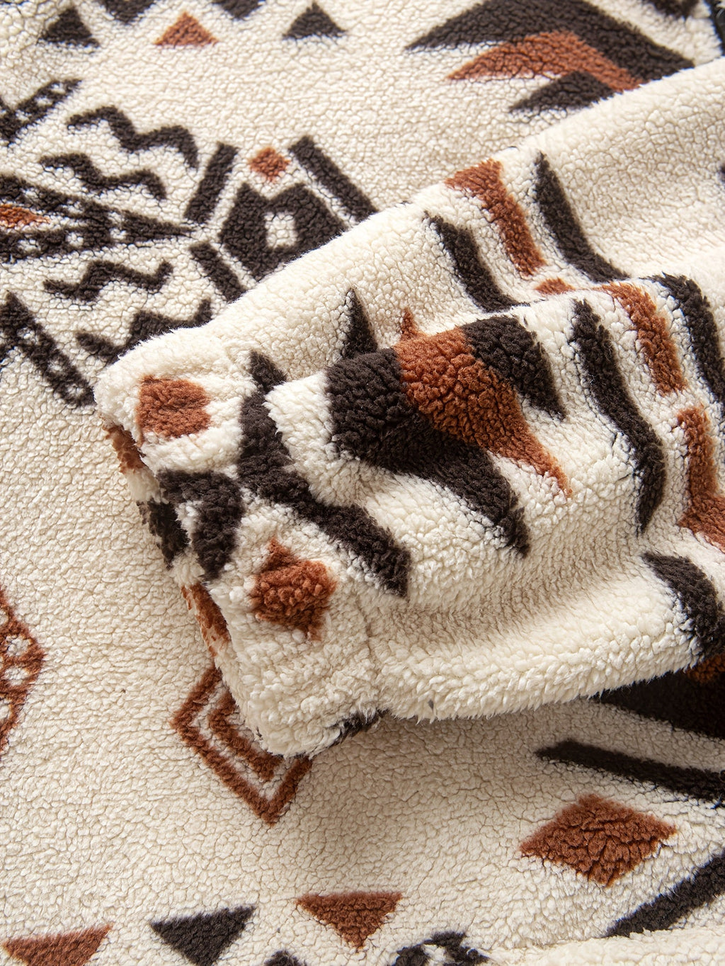 Men's Tribal Print Plush Fleece Jacket