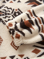 Men's Tribal Print Plush Fleece Jacket