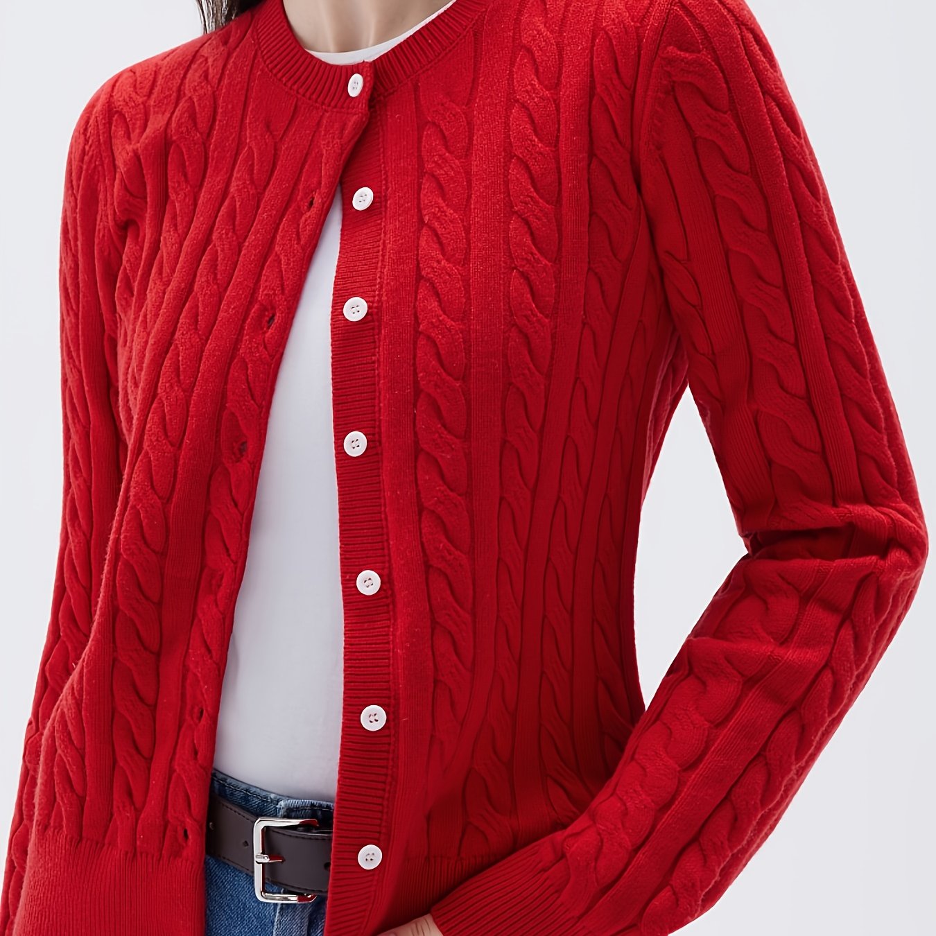 Women's Casual Button-Up Knit Cardigan