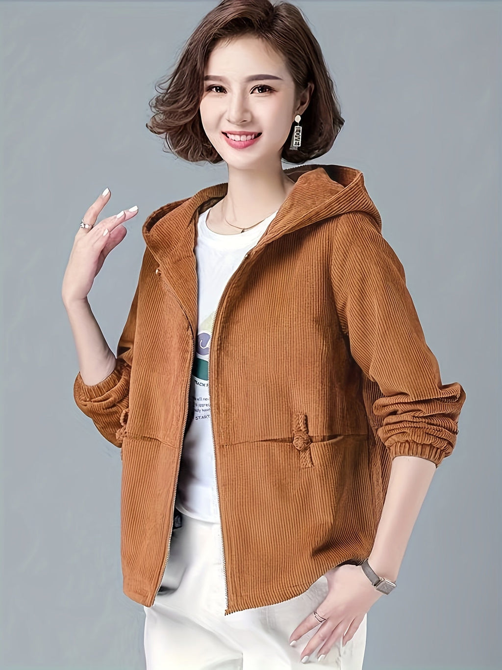 Women's Lightweight Hooded Zip-Up Jacket