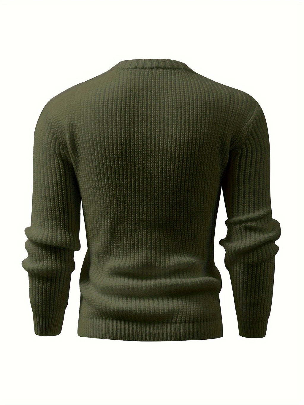 Men's Ribbed Knit Crew Neck Sweater