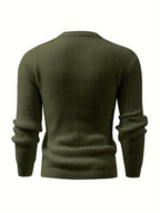 Men's Ribbed Knit Crew Neck Sweater