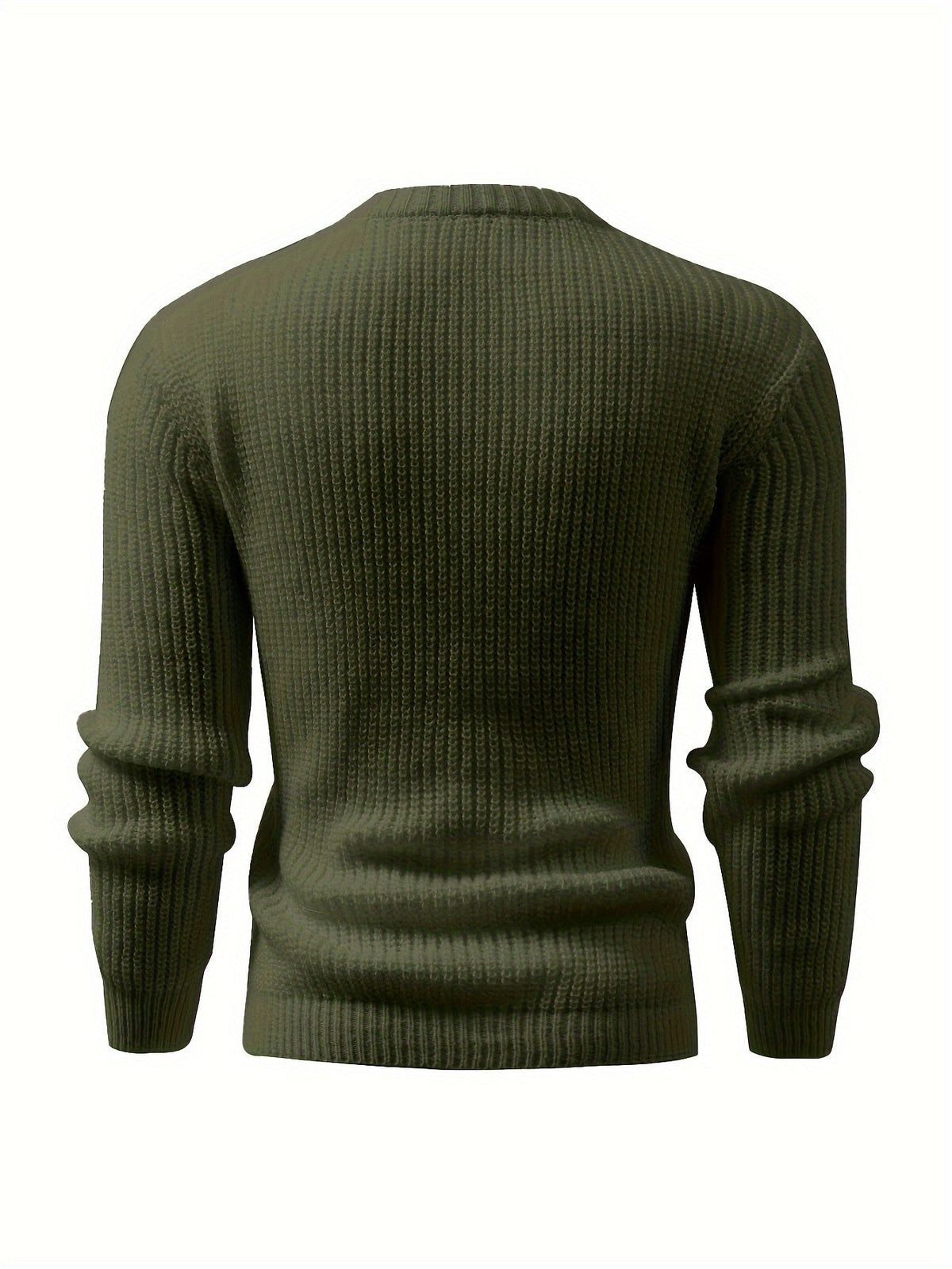 Men's Ribbed Knit Crew Neck Sweater