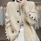 Elegant Women's High Neck Pocket Cardigan Coat