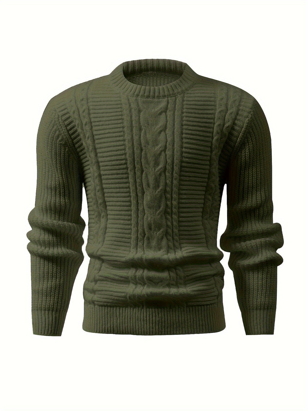 Men's Ribbed Knit Crew Neck Sweater