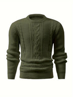 Men's Ribbed Knit Crew Neck Sweater