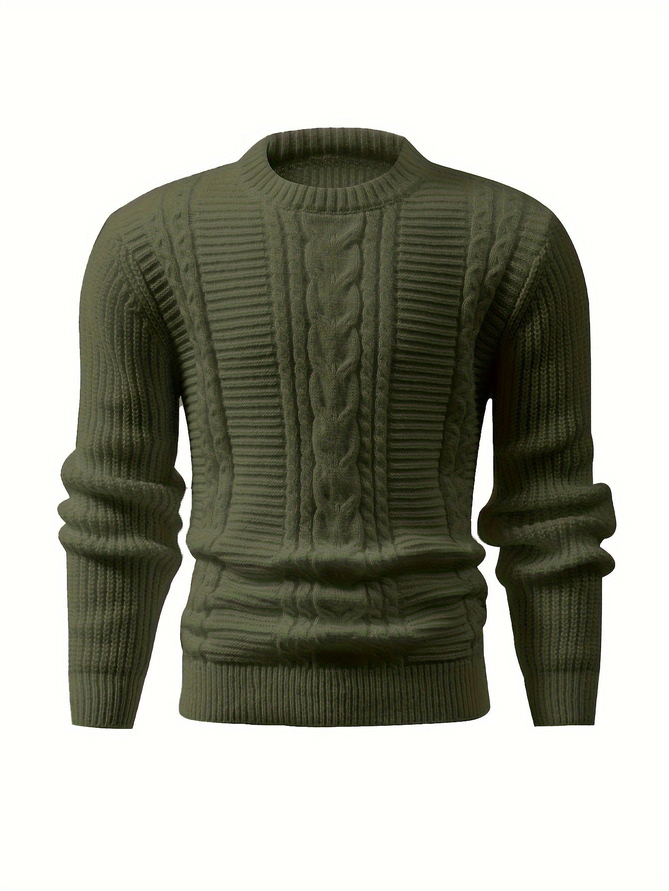 Men's Ribbed Knit Crew Neck Sweater