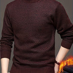 Men's High-Neck Jacquard Knit Sweater