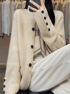 Elegant Women's High Neck Pocket Cardigan Coat