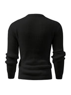 Men's Ribbed Knit Crew Neck Sweater