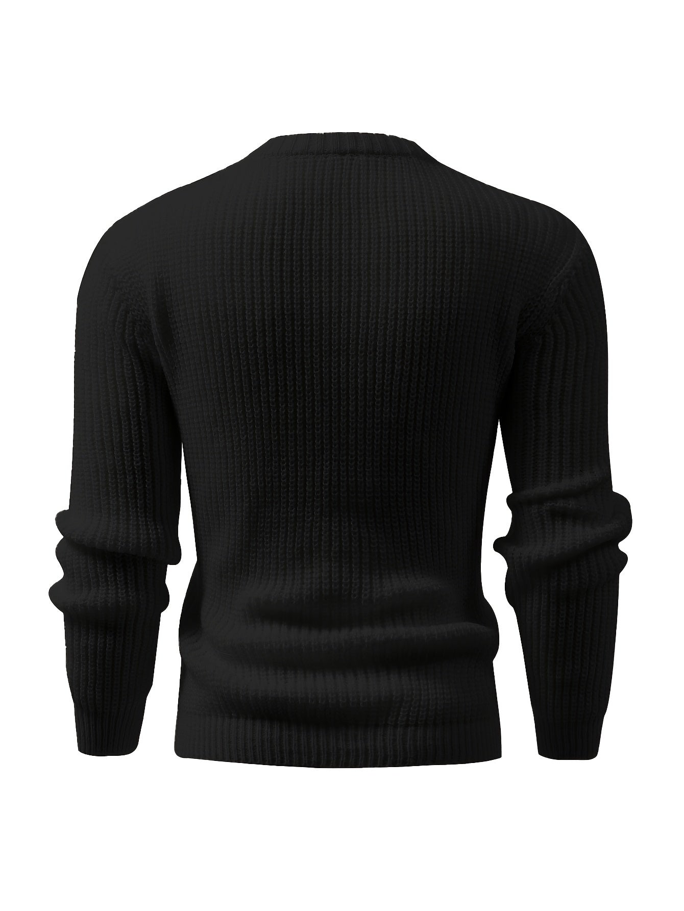 Men's Ribbed Knit Crew Neck Sweater