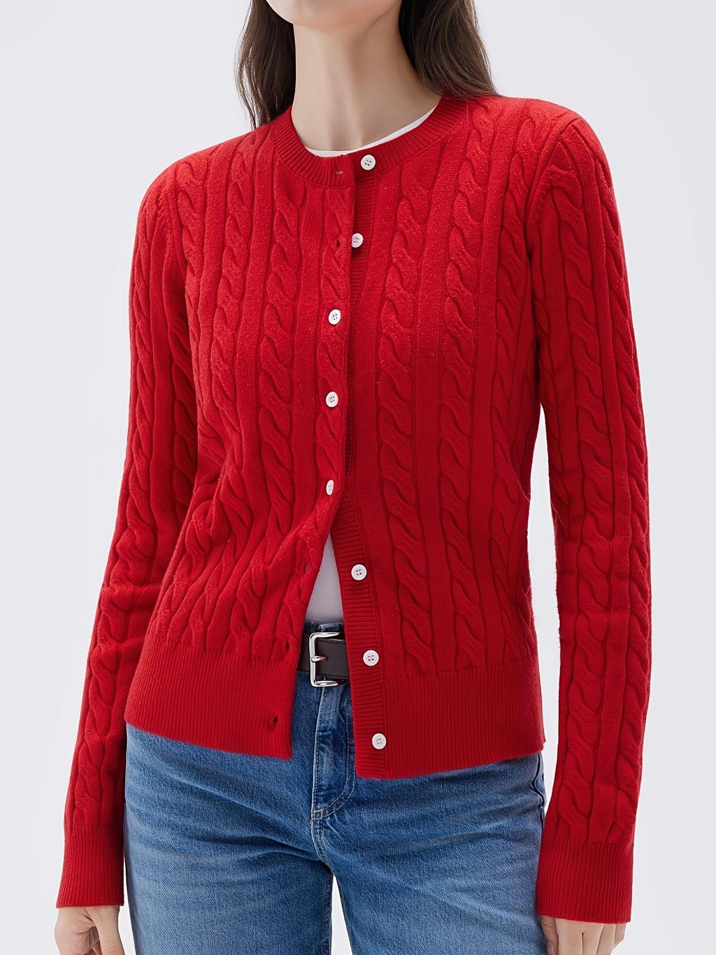 Women's Casual Button-Up Knit Cardigan