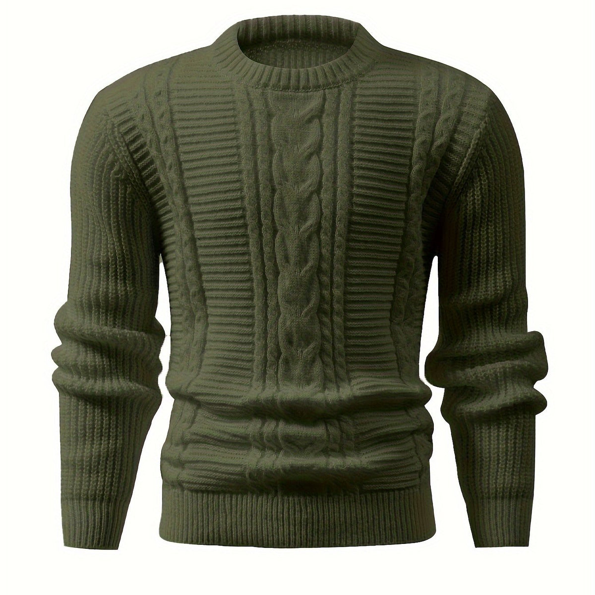 Men's Ribbed Knit Crew Neck Sweater