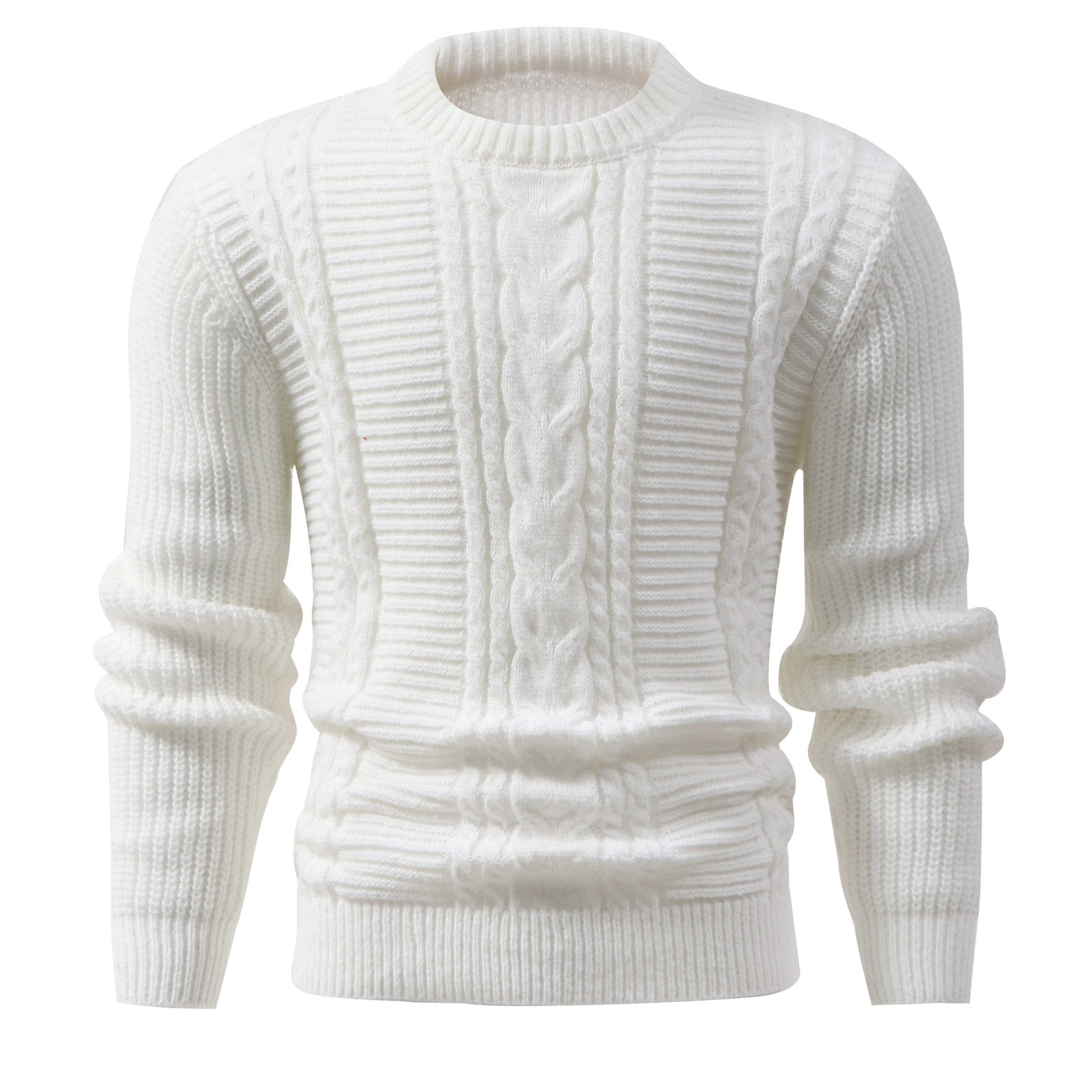 Men's Ribbed Knit Crew Neck Sweater
