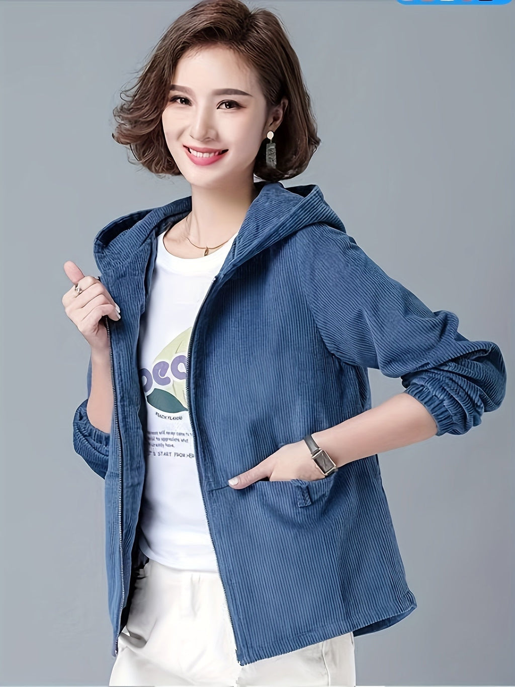 Women's Lightweight Hooded Zip-Up Jacket