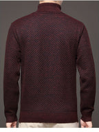 Men's High-Neck Jacquard Knit Sweater