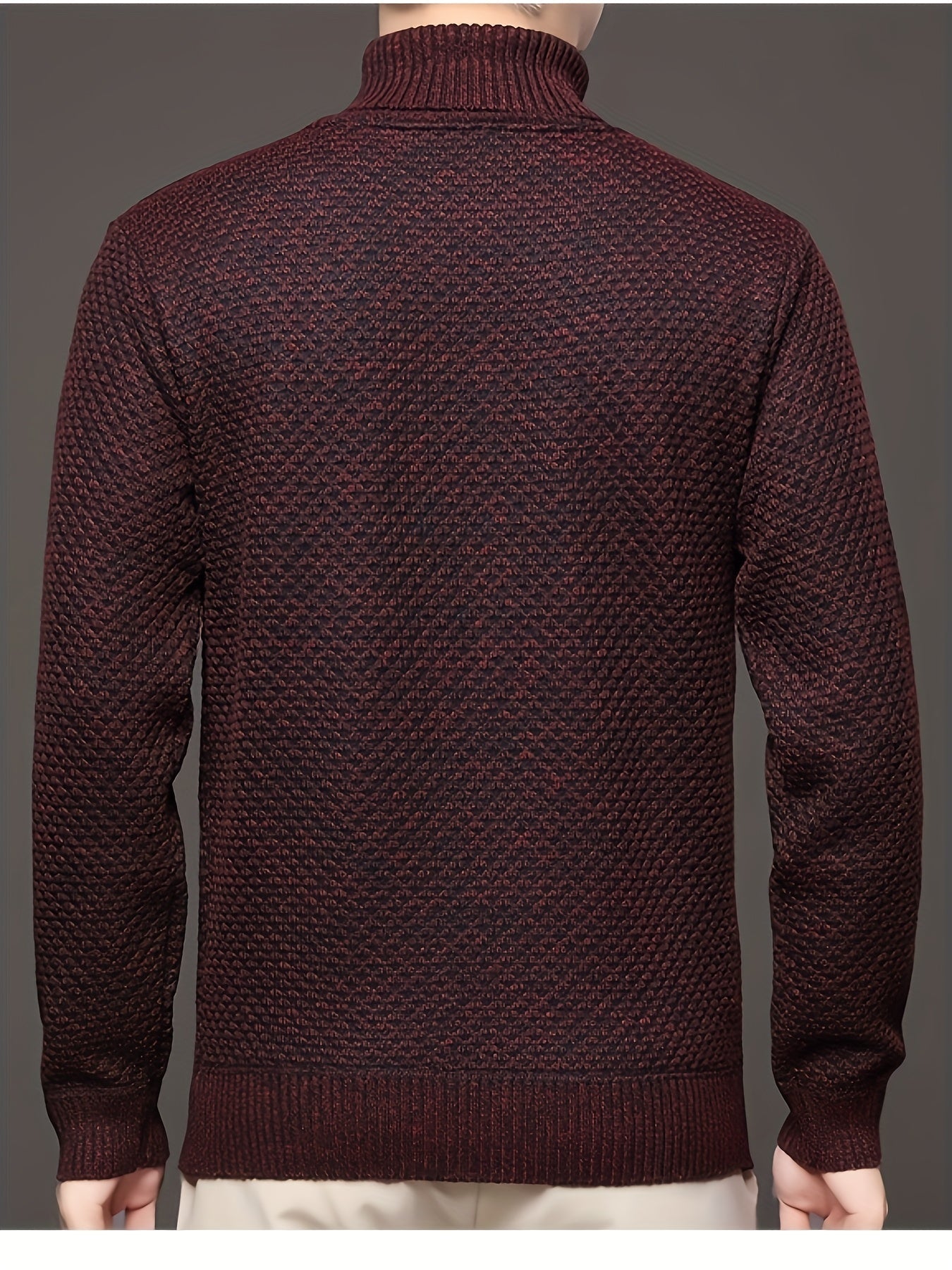 Men's High-Neck Jacquard Knit Sweater