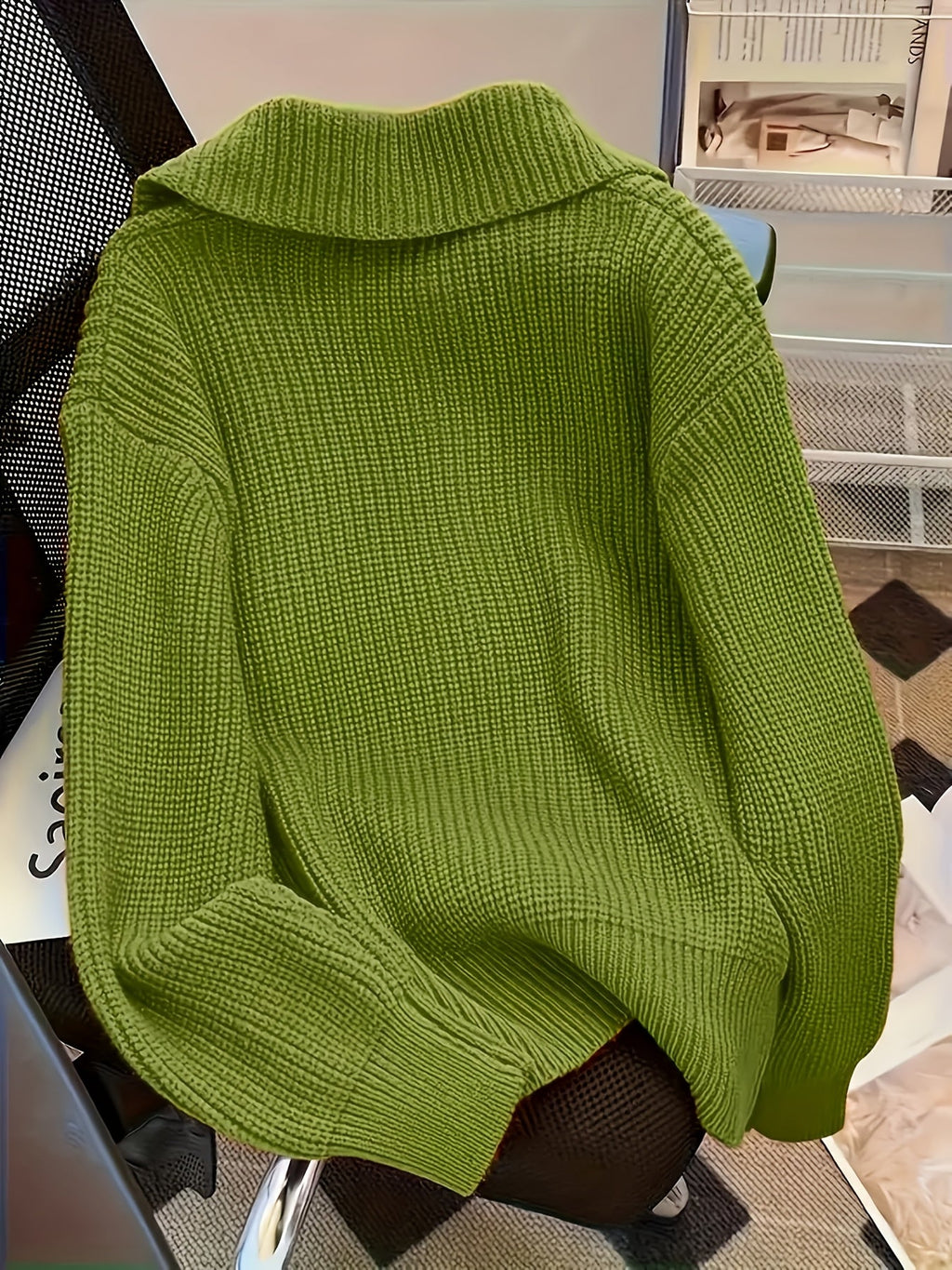 Women's Autumn Reverse Collar Long Sleeve Casual Cardigan Top