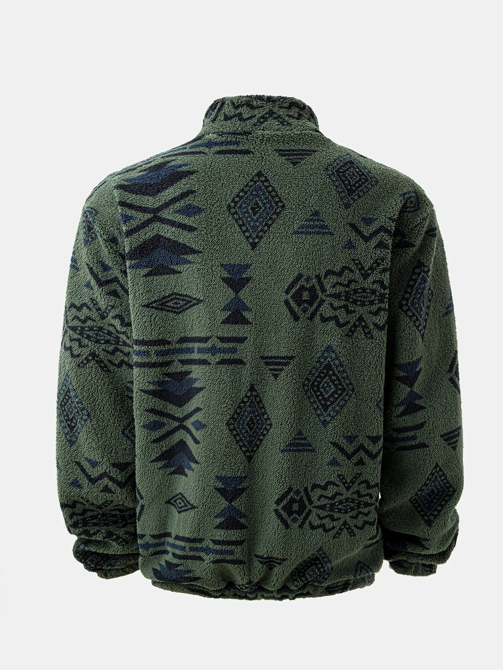 Men's Tribal Print Plush Fleece Jacket
