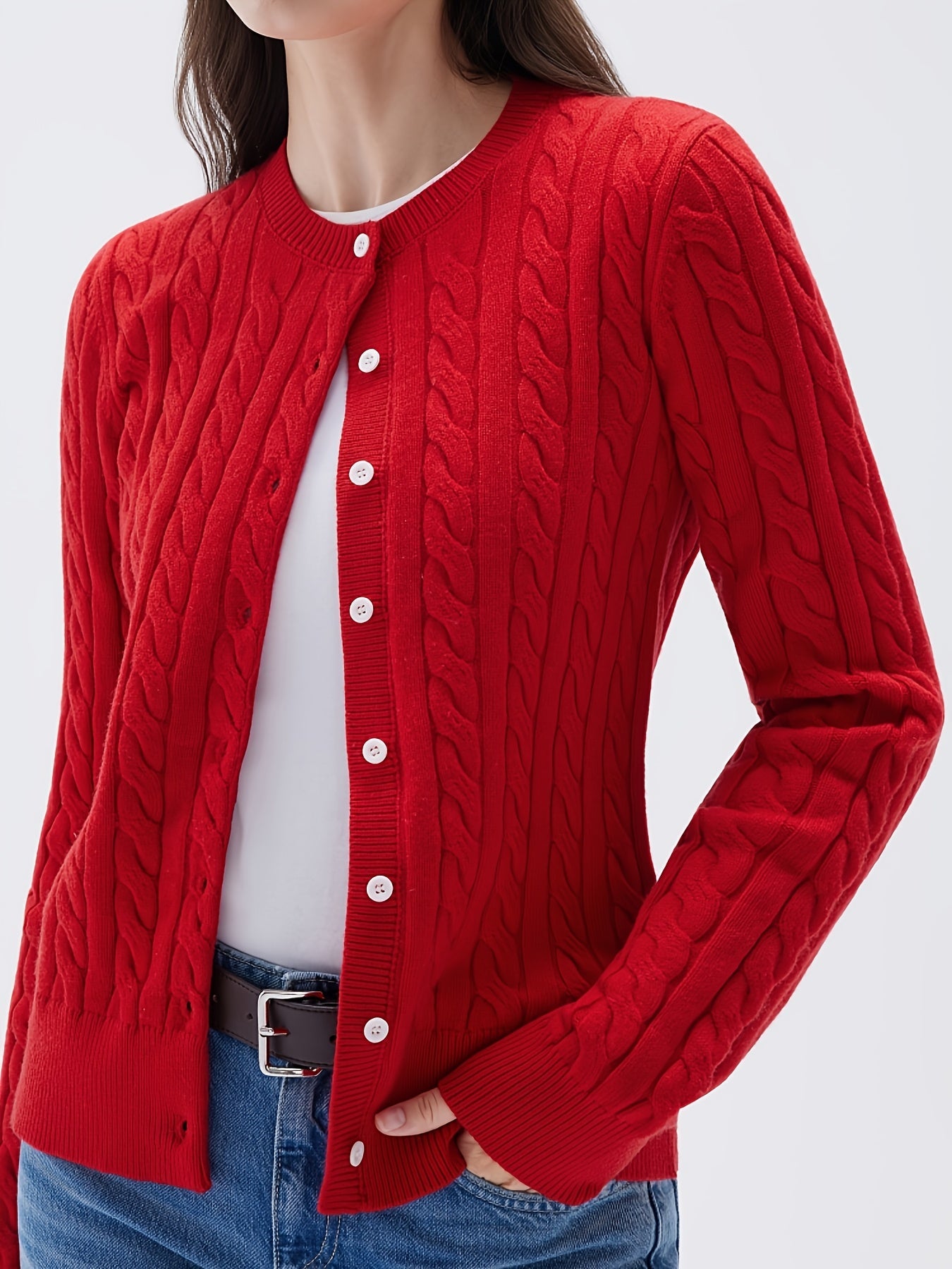 Women's Casual Button-Up Knit Cardigan