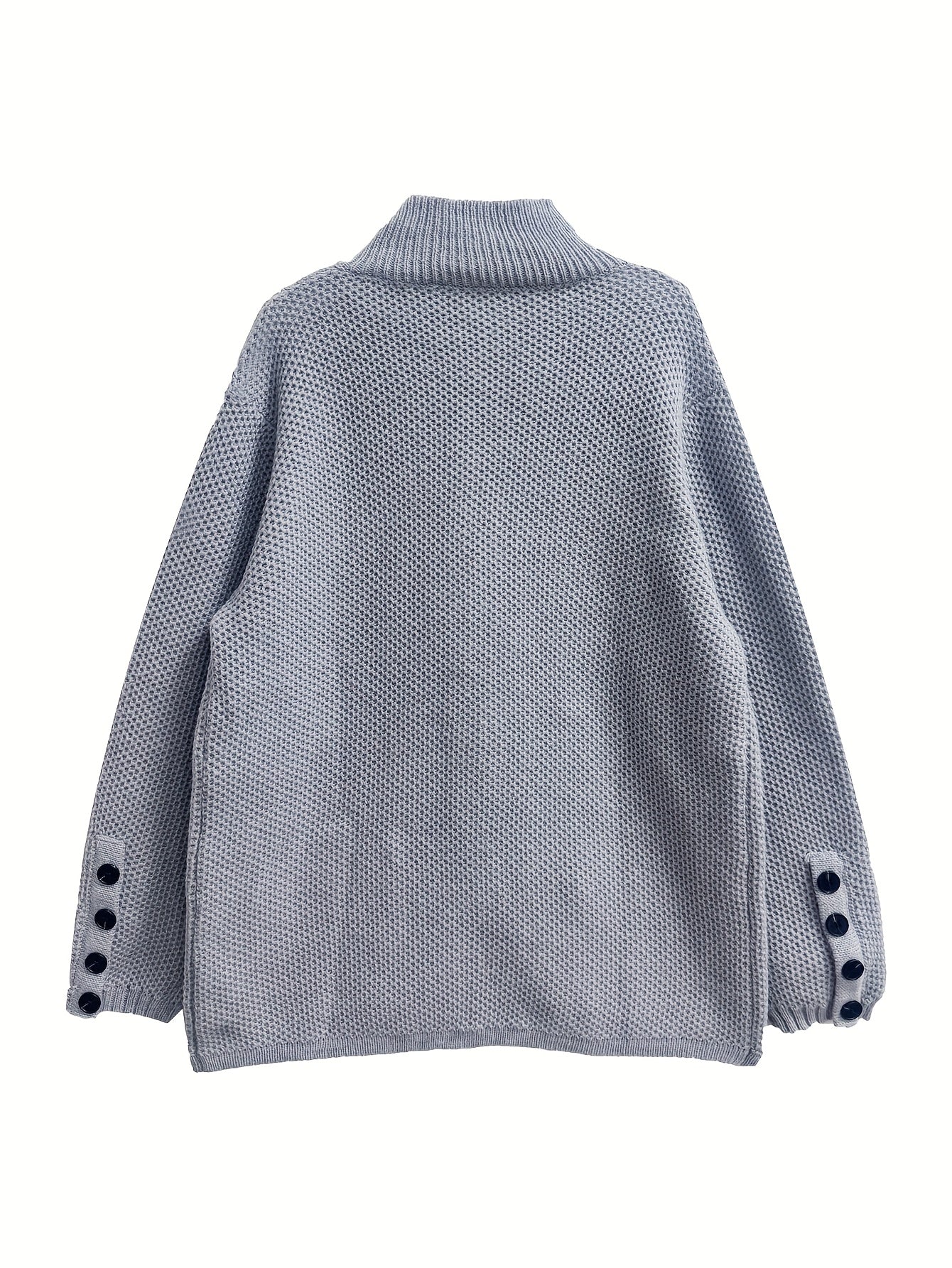 Elegant Women's High Neck Pocket Cardigan Coat