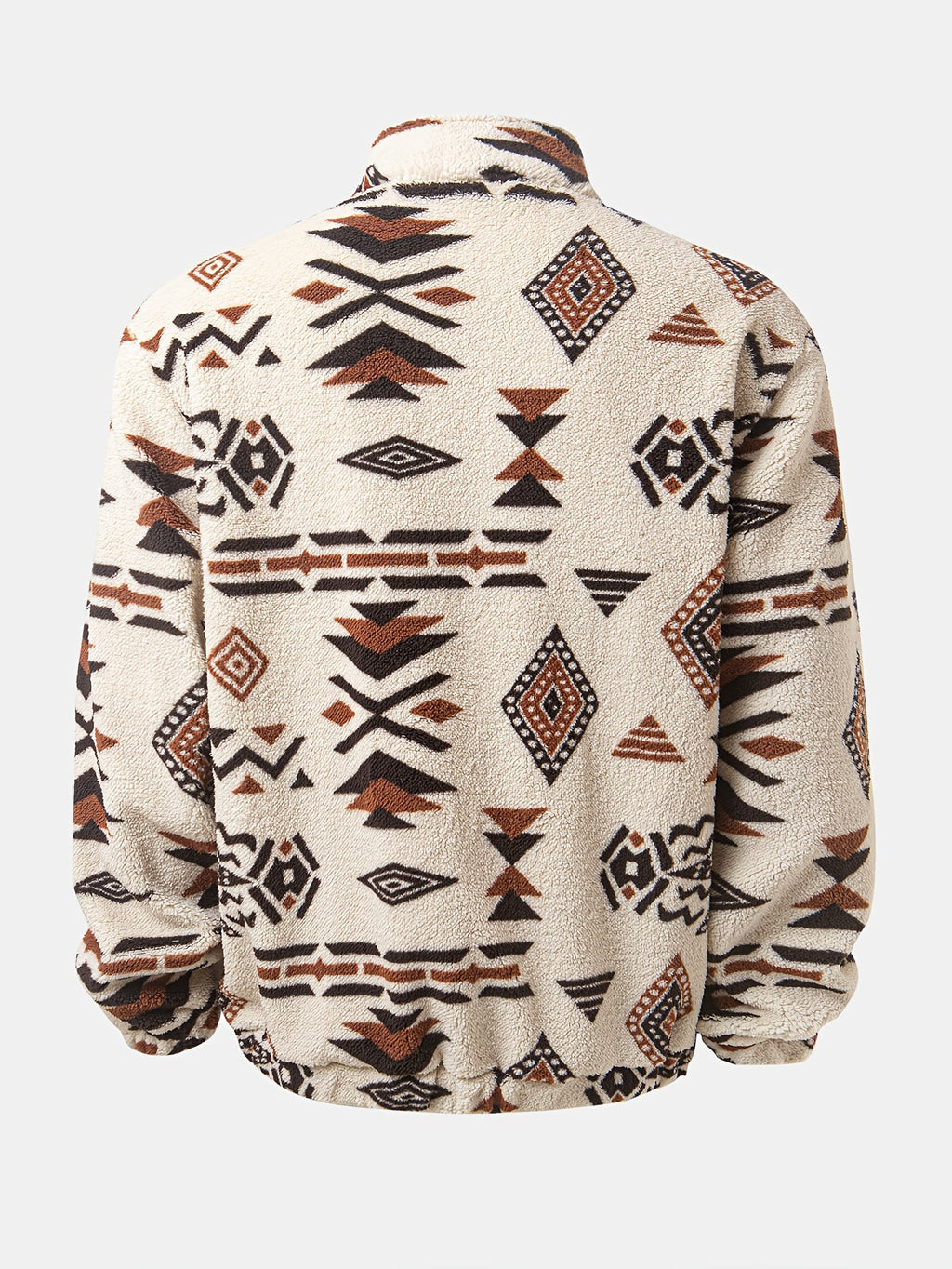 Men's Tribal Print Plush Fleece Jacket