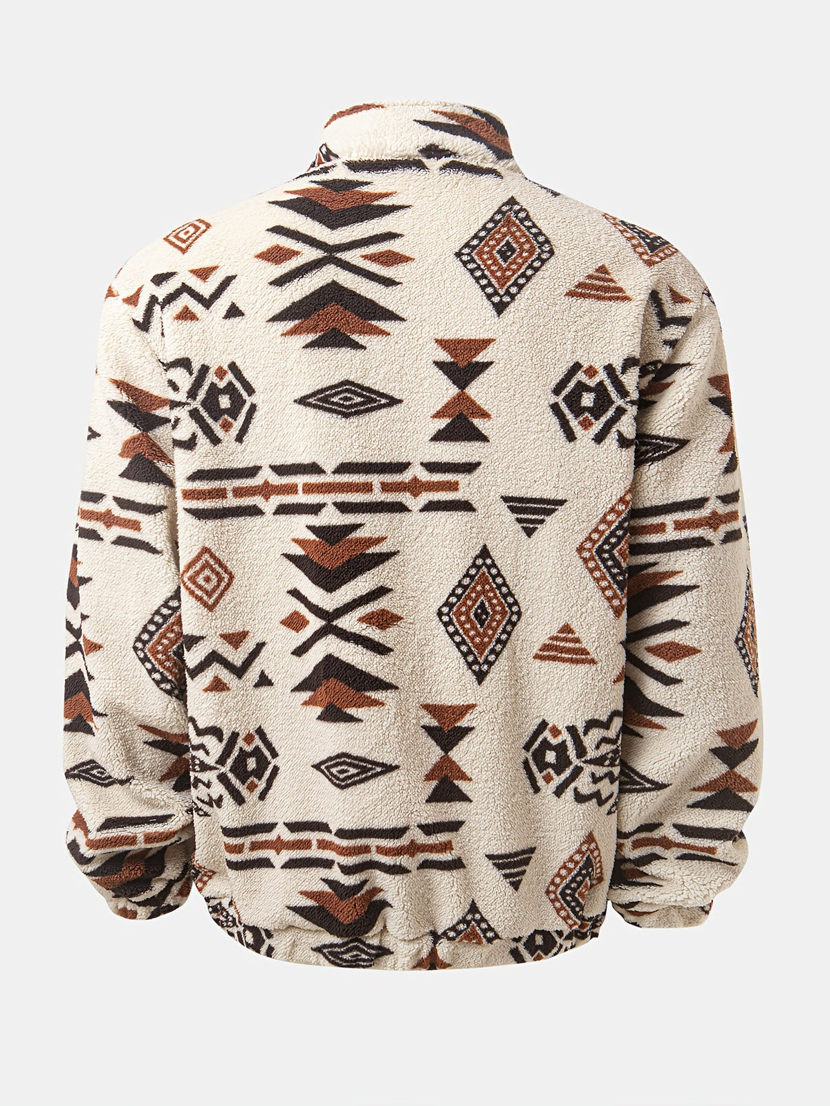 Men's Tribal Print Plush Fleece Jacket