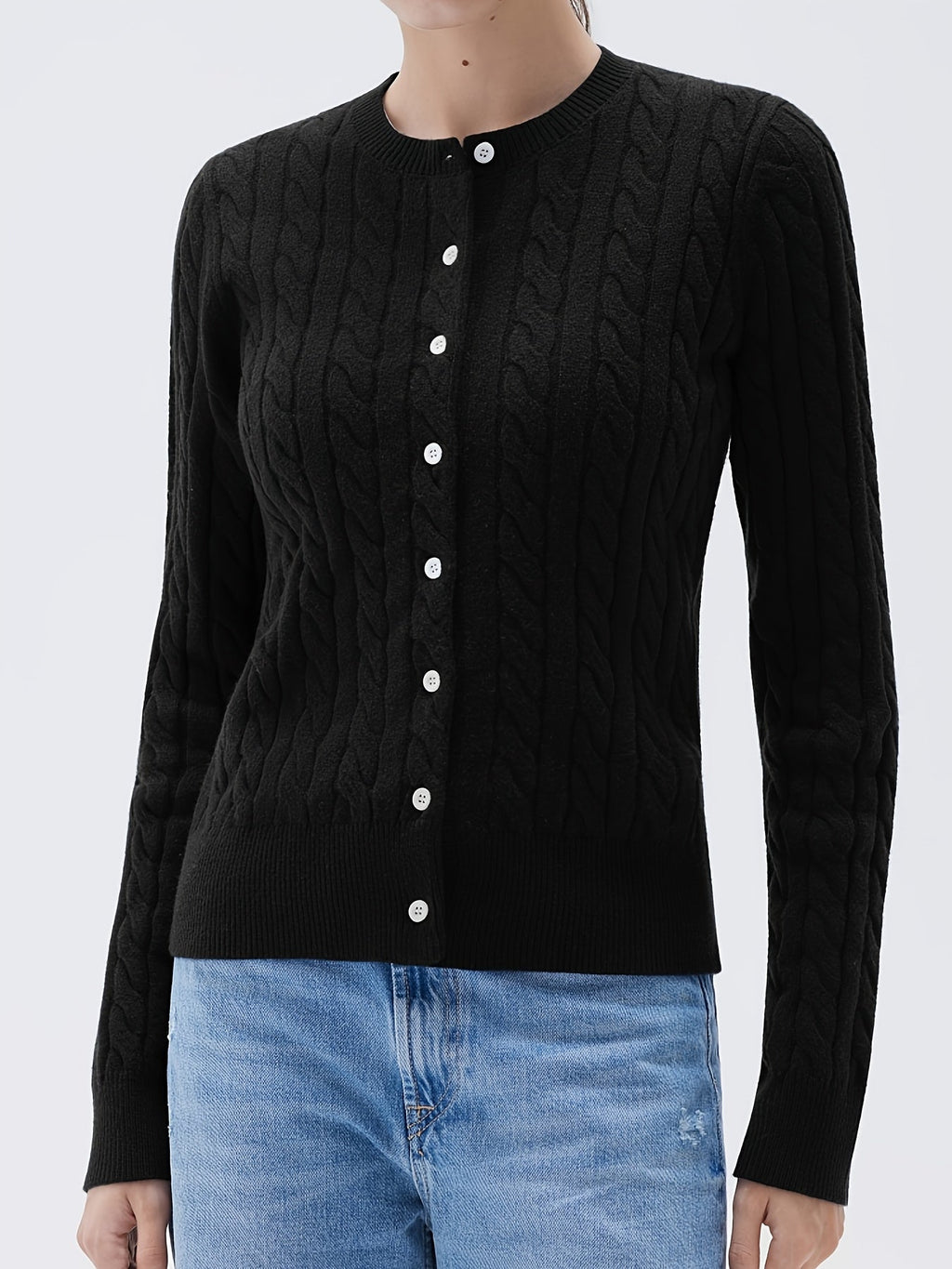 Women's Casual Button-Up Knit Cardigan