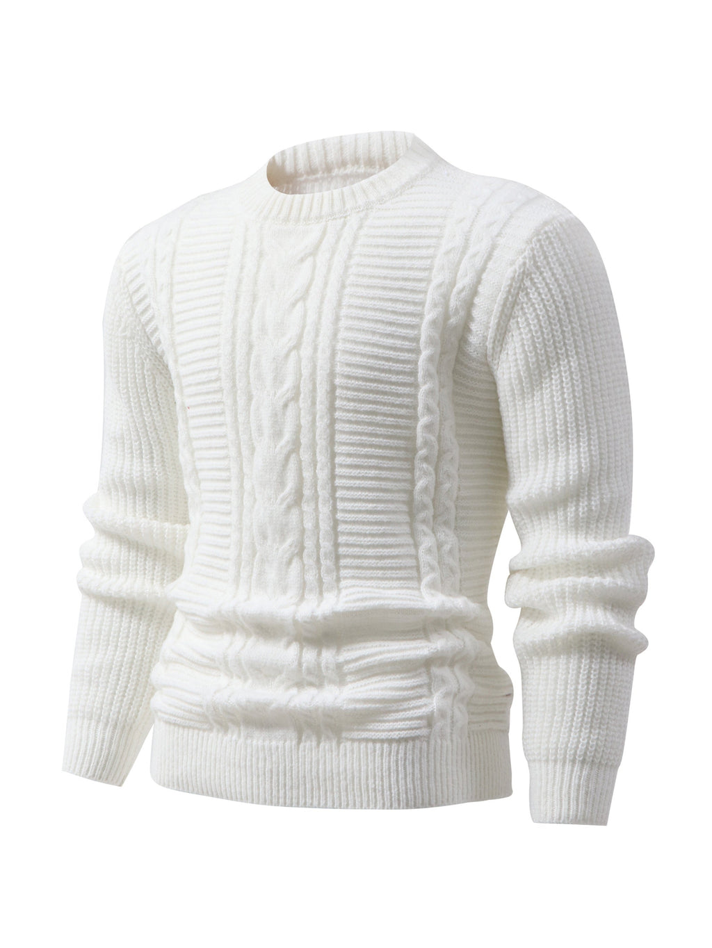 Men's Ribbed Knit Crew Neck Sweater