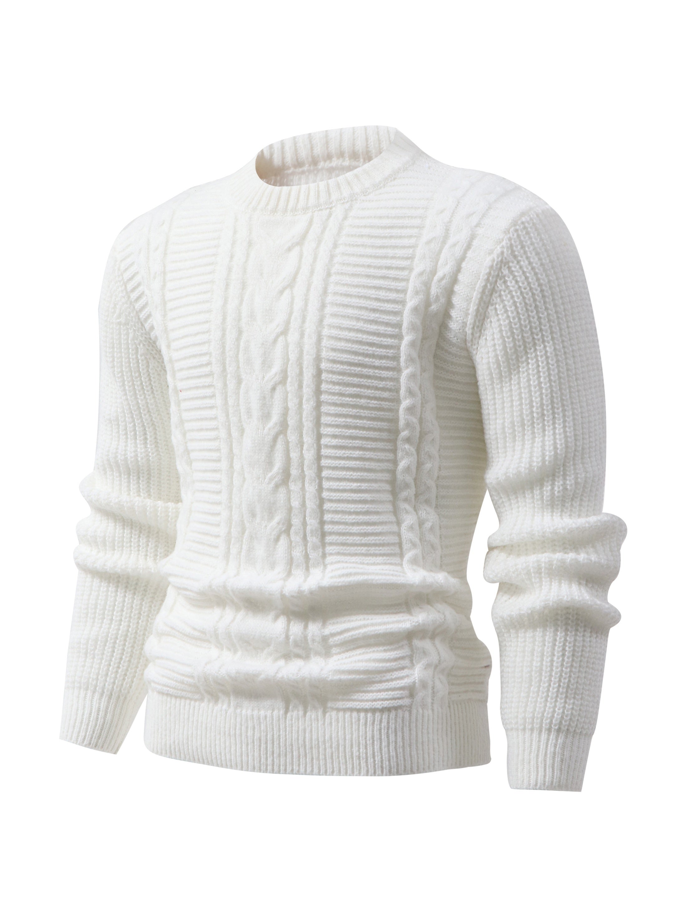 Men's Ribbed Knit Crew Neck Sweater
