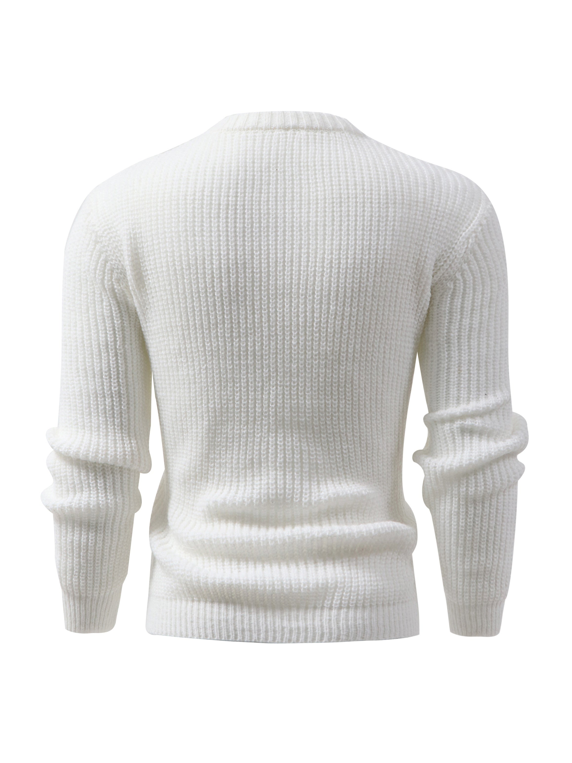 Men's Ribbed Knit Crew Neck Sweater
