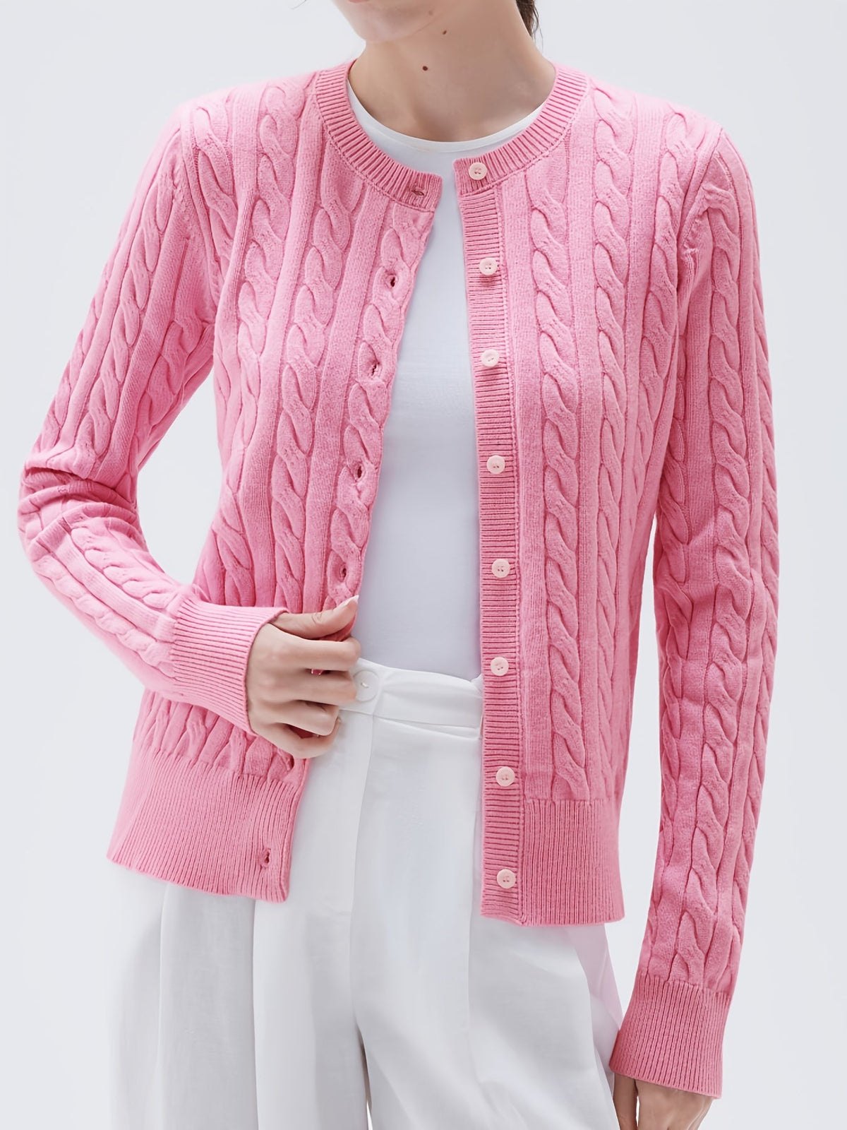 Women's Casual Button-Up Knit Cardigan