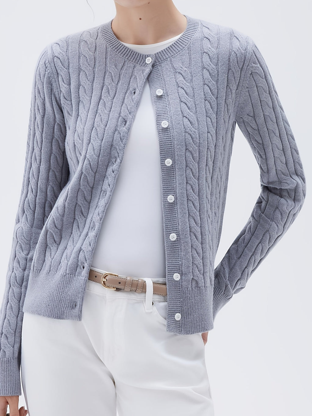 Women's Casual Button-Up Knit Cardigan