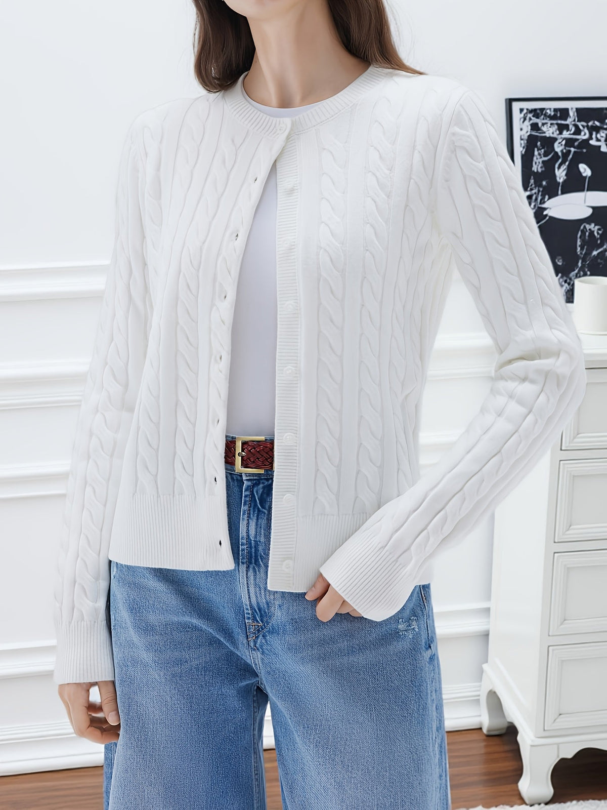 Women's Casual Button-Up Knit Cardigan