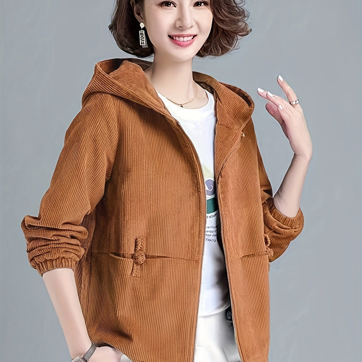 Women's Lightweight Hooded Zip-Up Jacket