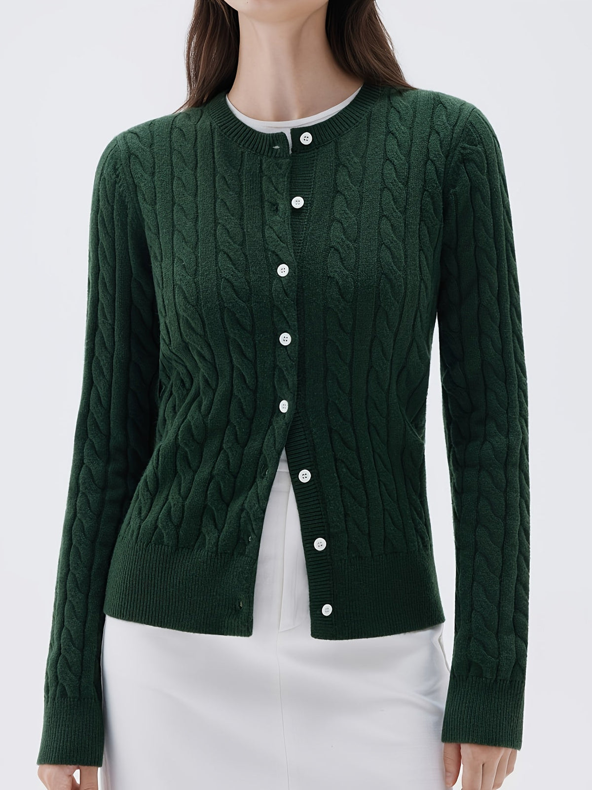 Women's Casual Button-Up Knit Cardigan