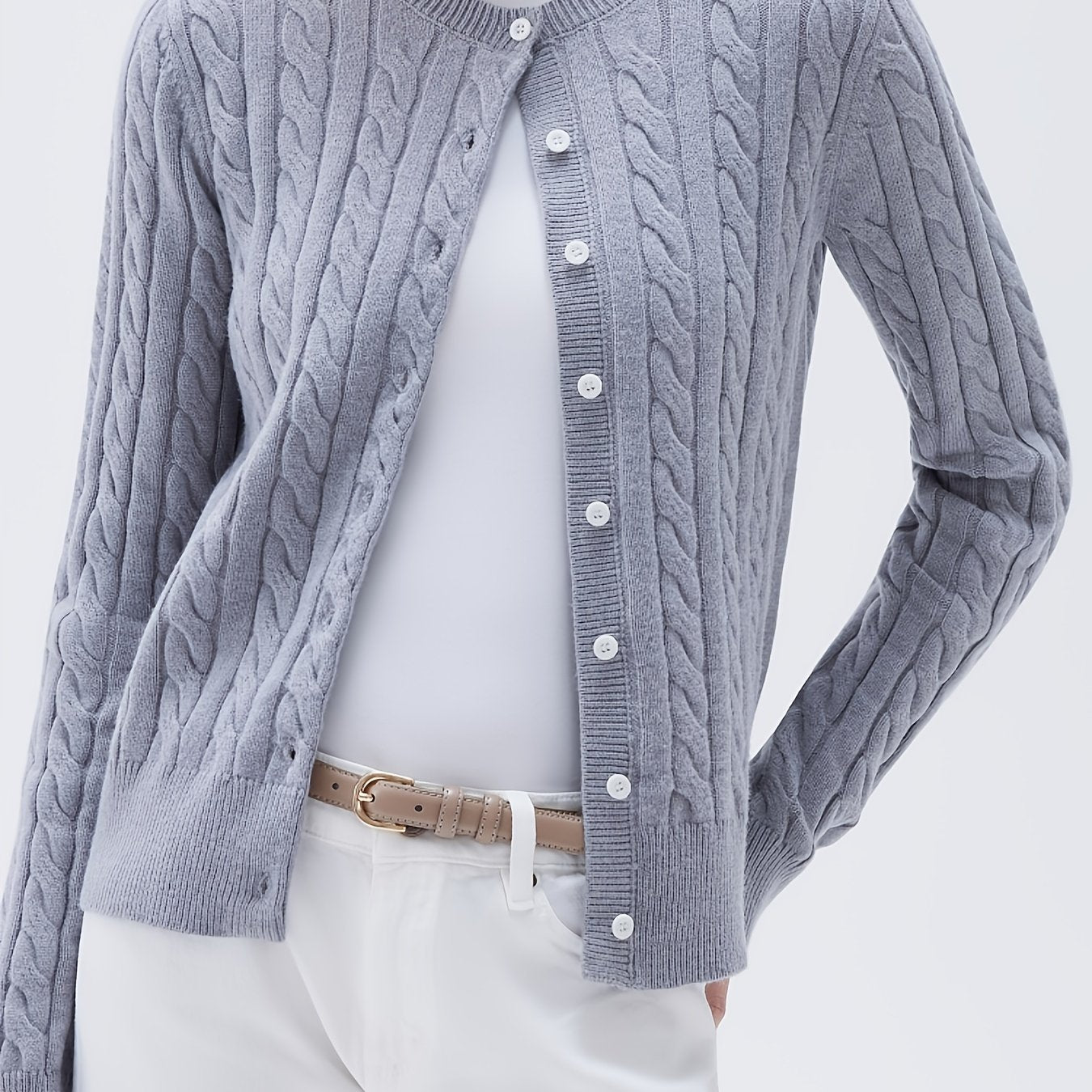Women's Casual Button-Up Knit Cardigan