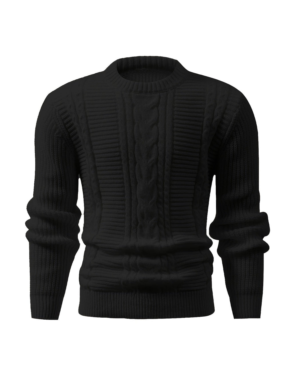 Men's Ribbed Knit Crew Neck Sweater