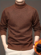 Men's High-Neck Jacquard Knit Sweater