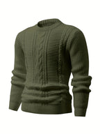 Men's Ribbed Knit Crew Neck Sweater