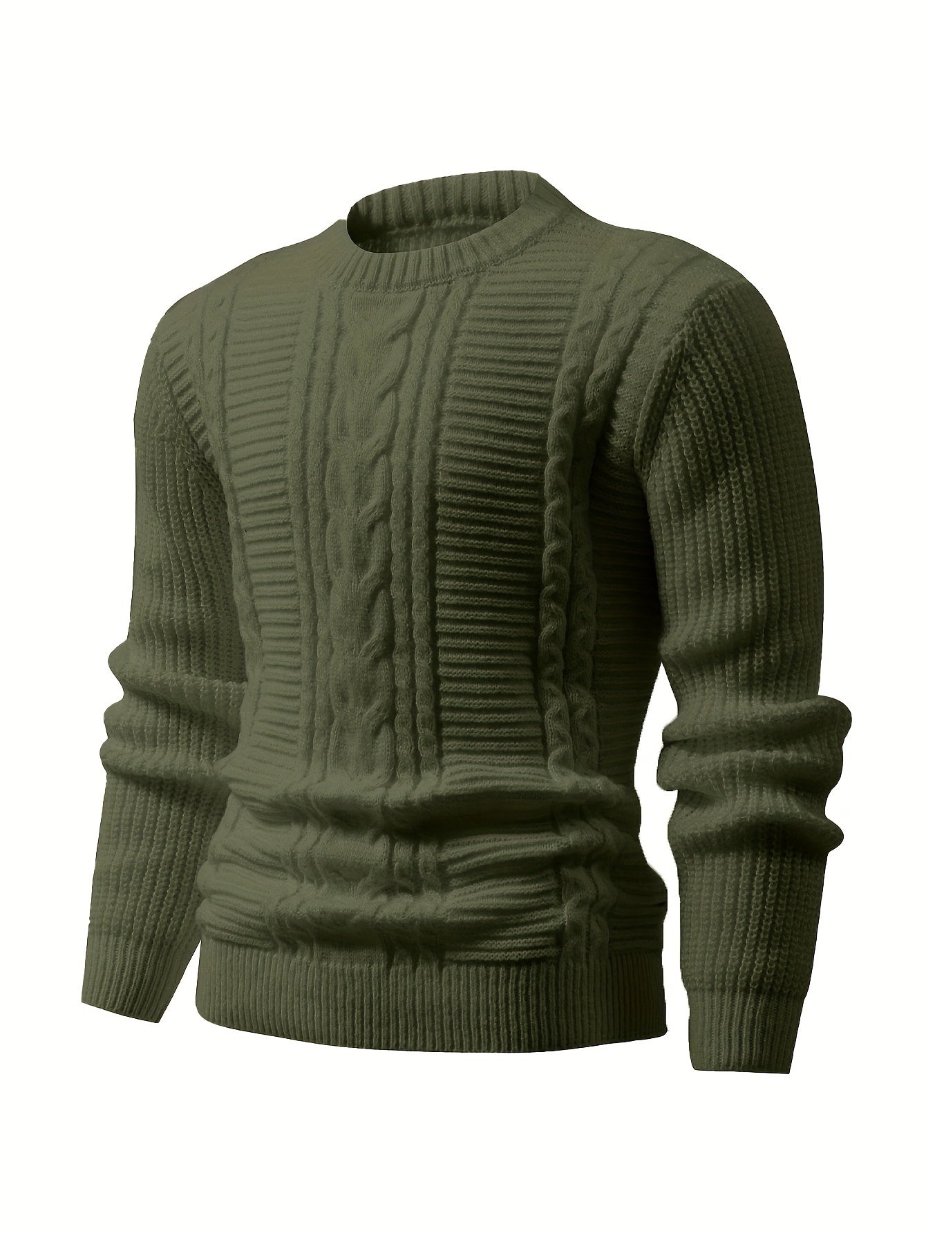 Men's Ribbed Knit Crew Neck Sweater