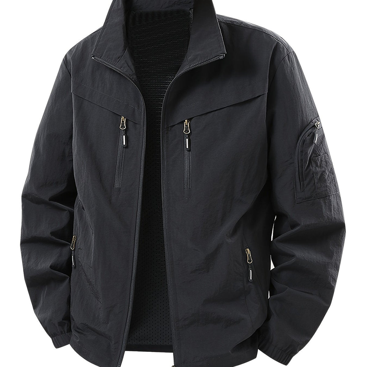 Men's Stand Collar Utility Jacket