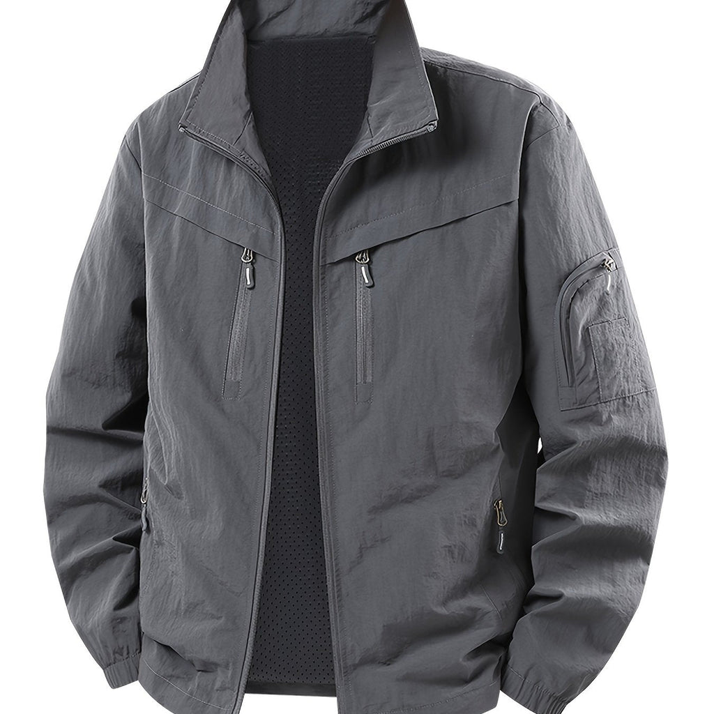 Men's Stand Collar Utility Jacket