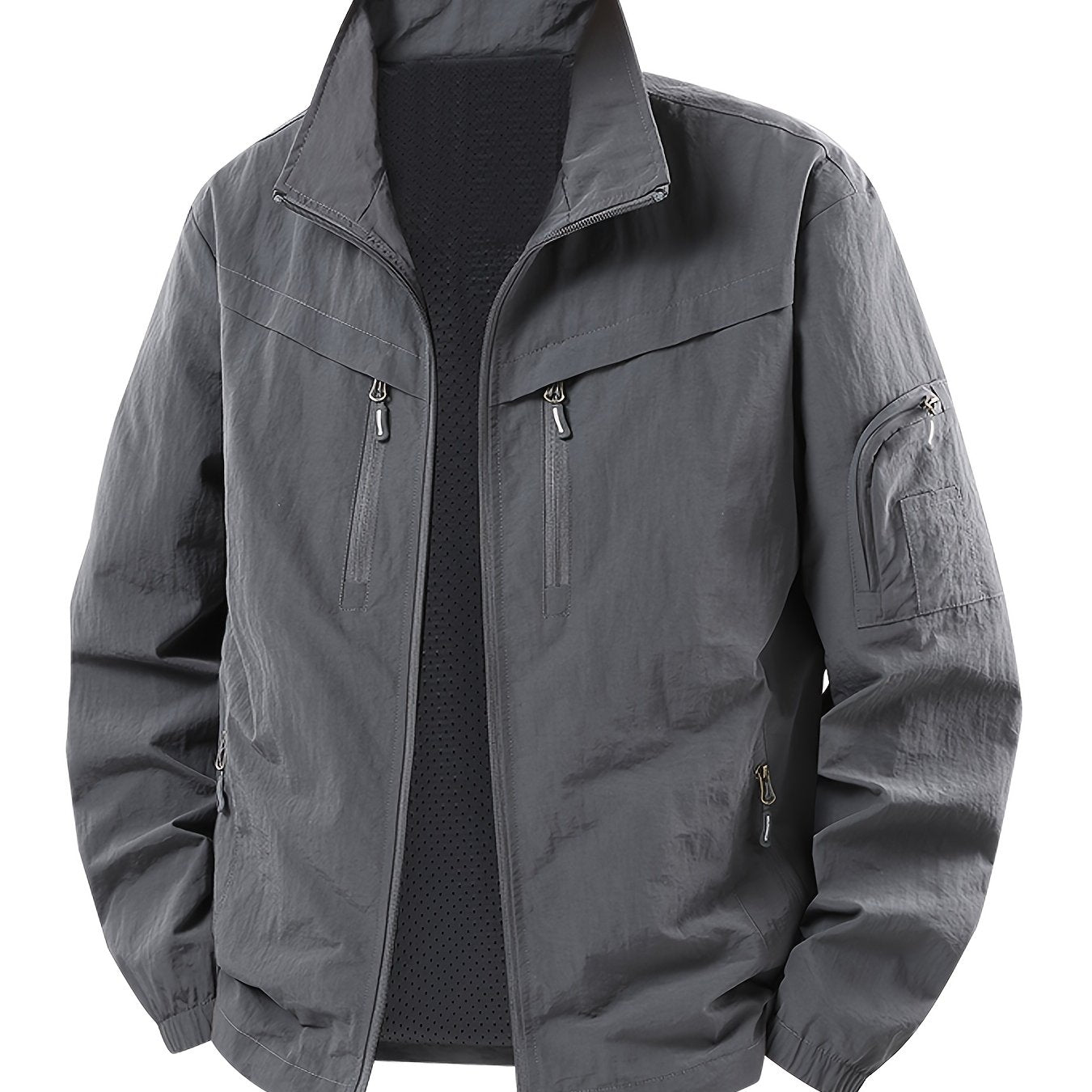 Men's Stand Collar Utility Jacket