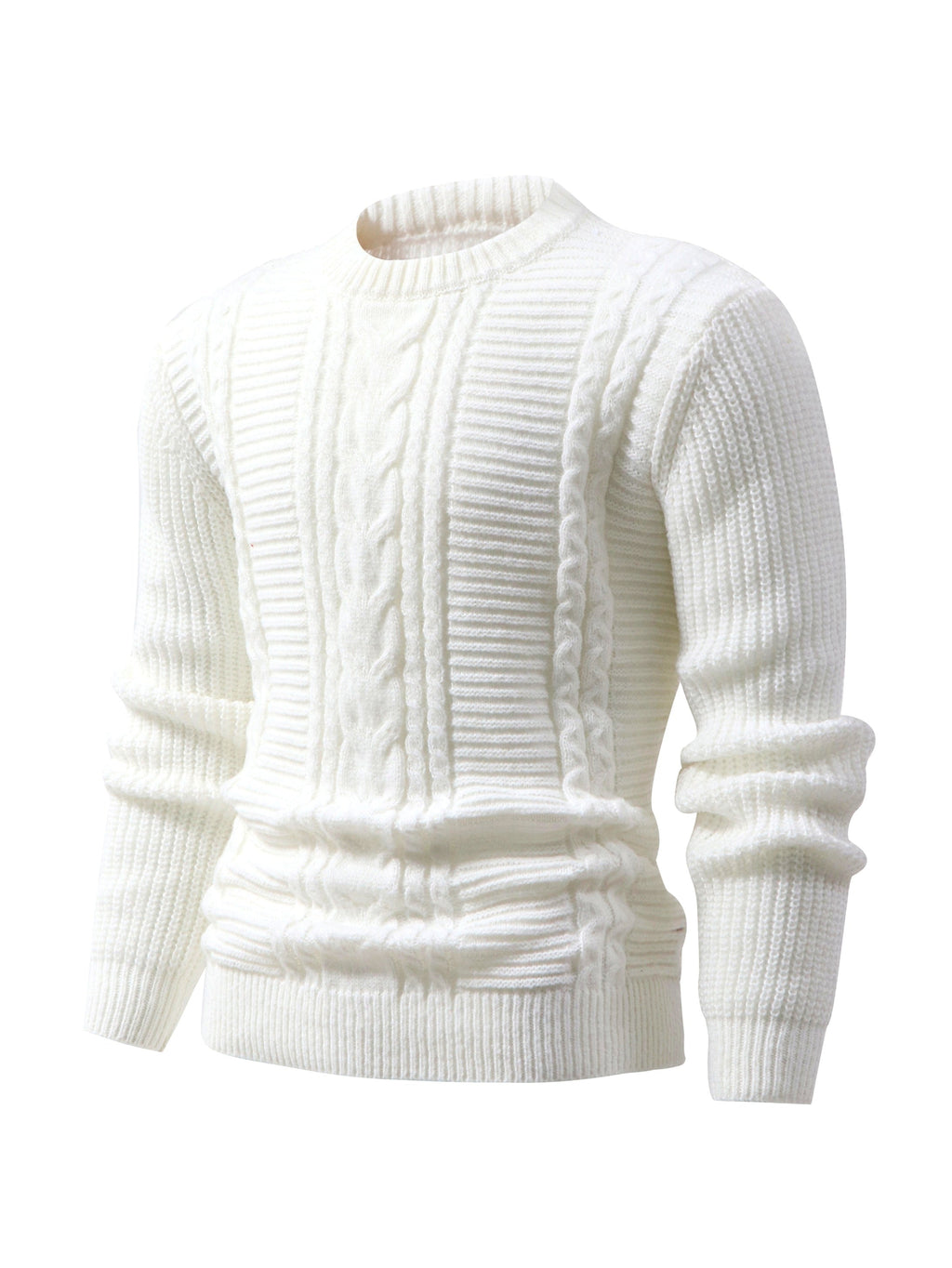 Men's Ribbed Knit Crew Neck Sweater
