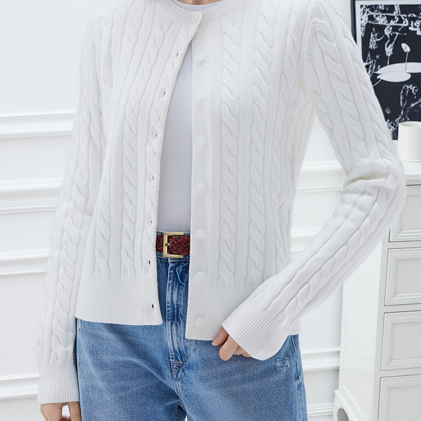 Women's Casual Button-Up Knit Cardigan