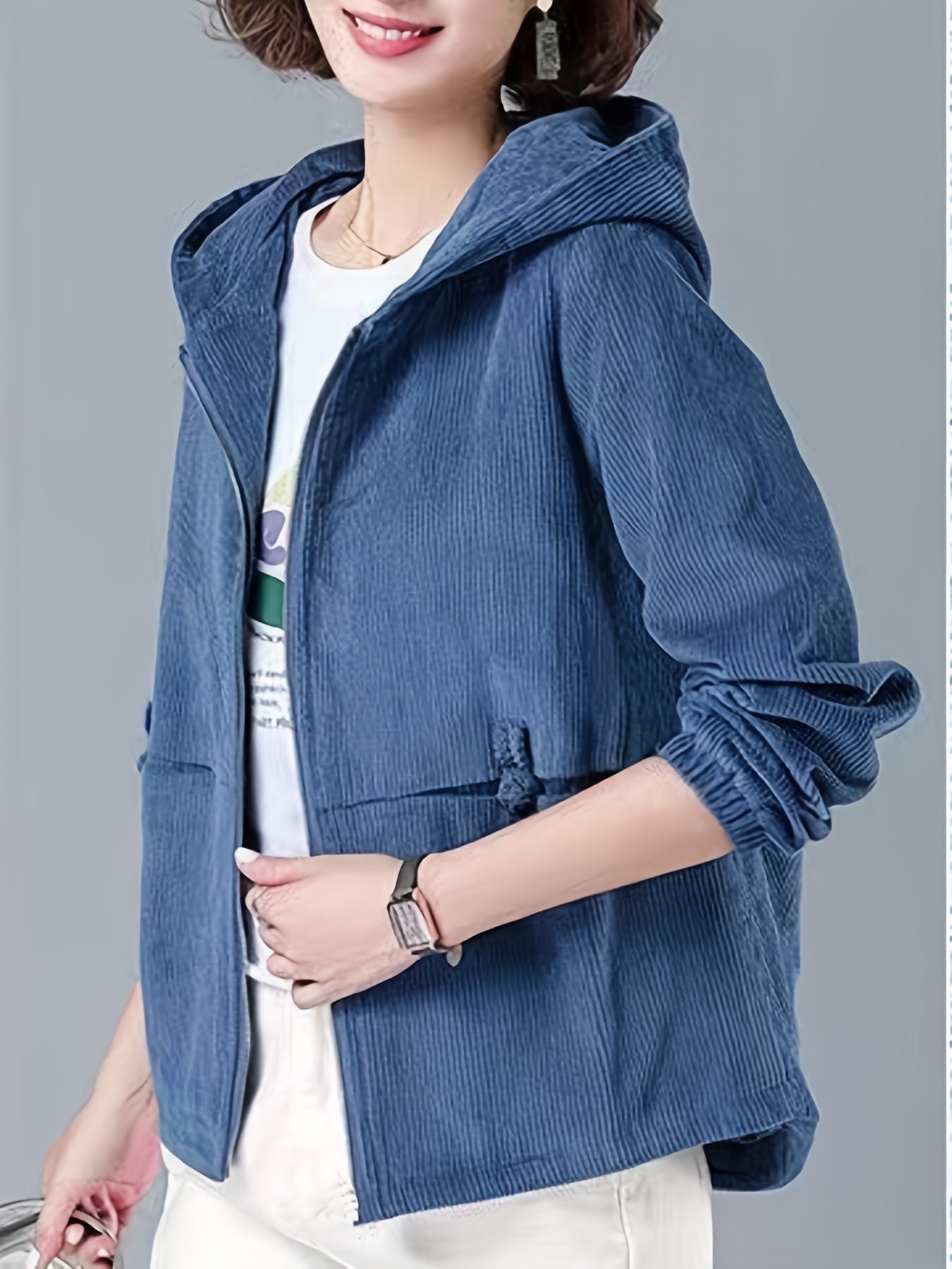 Women's Lightweight Hooded Zip-Up Jacket